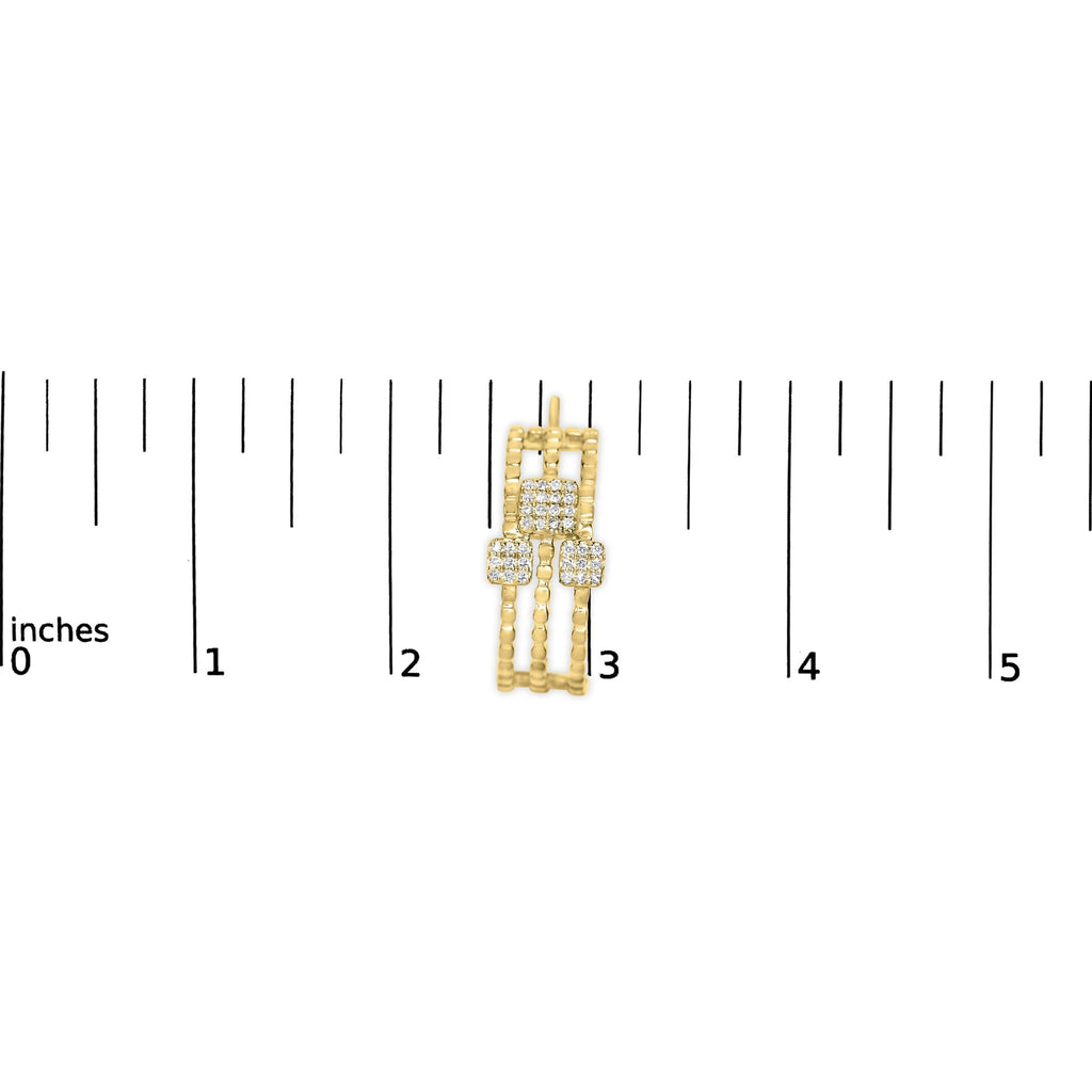Pendientes colgantes de eslabones multidimensionales con diamantes de 1/4 ct y baño de oro amarillo de 14 quilates en plata de ley 925 (color HI, claridad I1-I2) - Friggin Jewelry