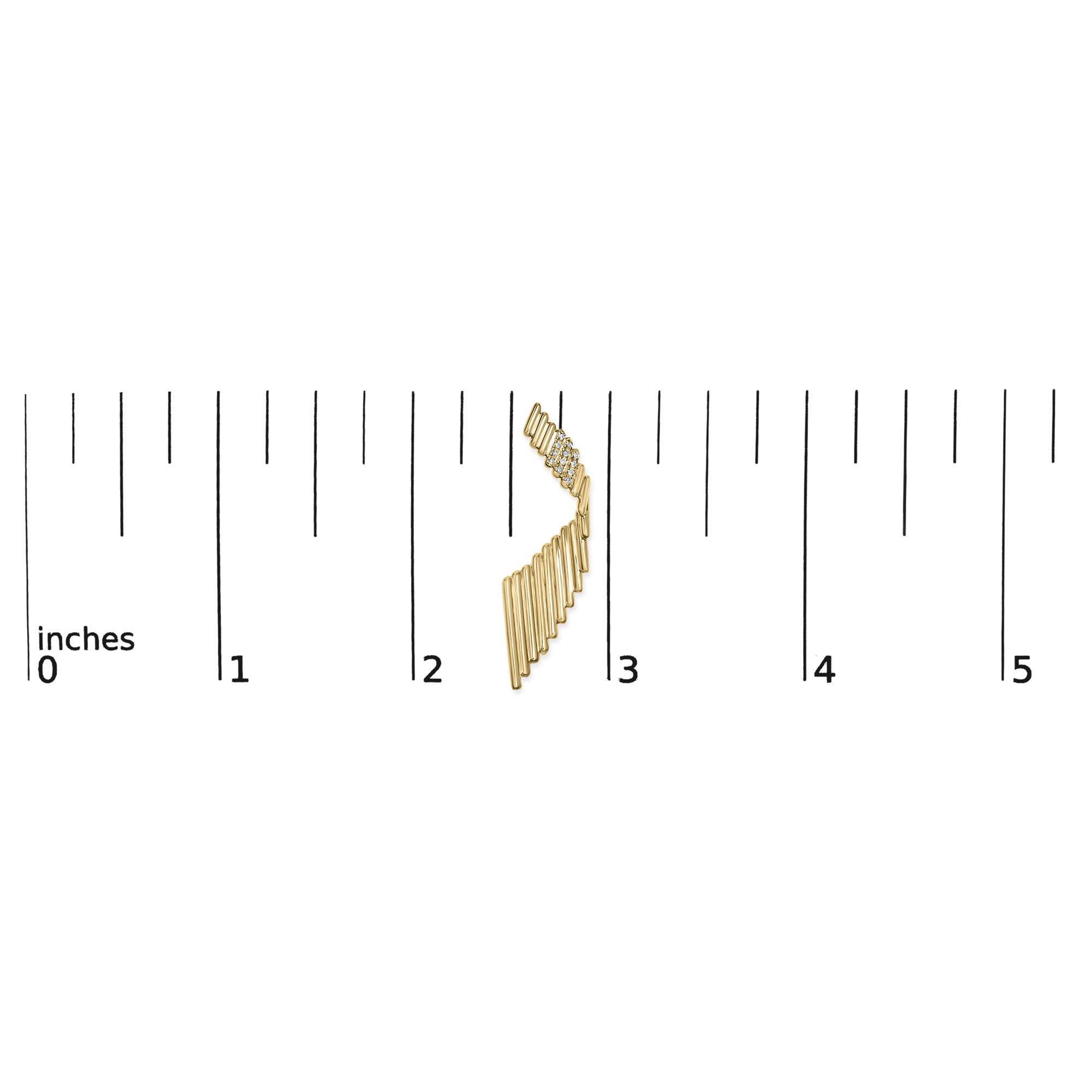 14K Yellow Gold Plated .925 Sterling Silver Sculpted Diamond Accent Drop Earrings (H-I Color, I1-I2 Clarity) - Friggin Jewelry