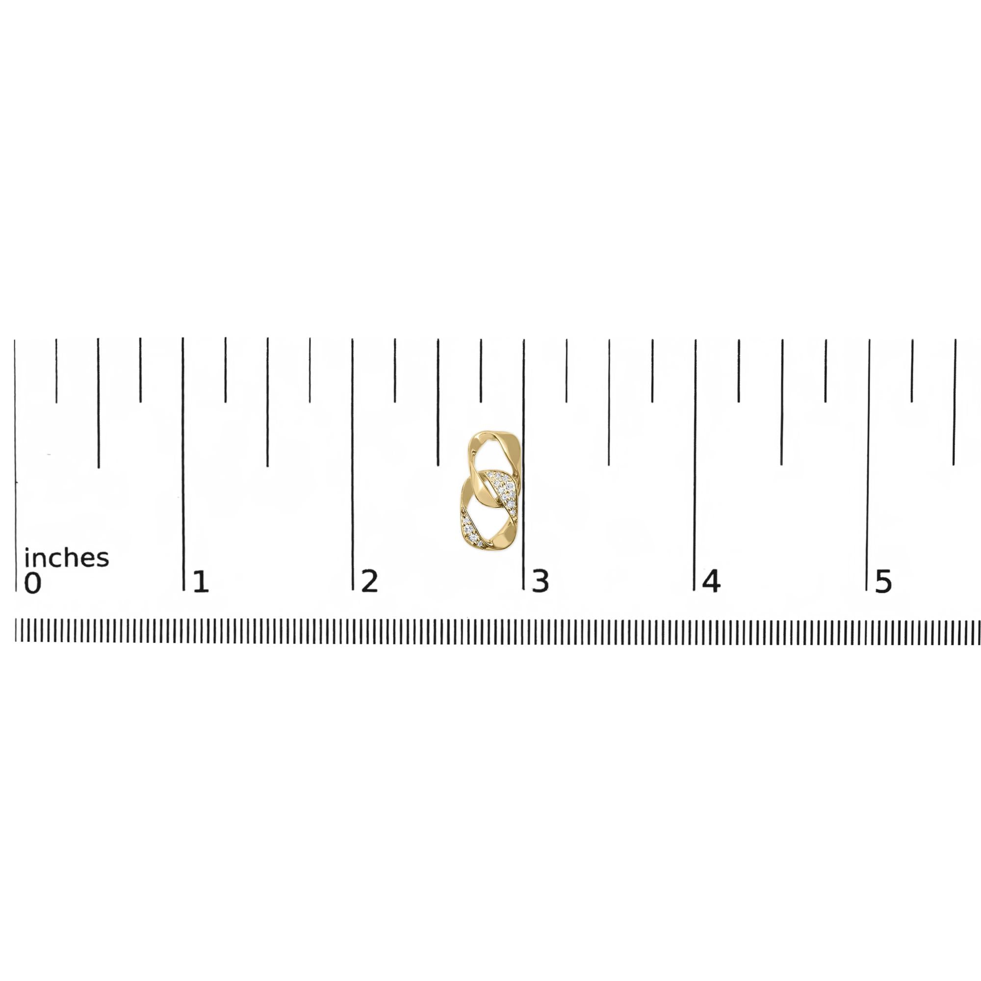 14K Yellow Gold Plated .925 Sterling Silver Open Link 1/5 Cttw Diamond Drop Earrings (H-I Color, I1-I2 Clarity) - Friggin Jewelry