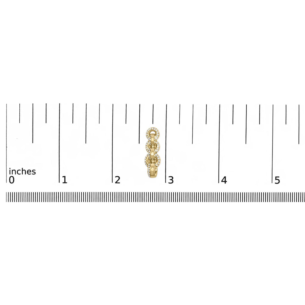 14K Yellow Gold Plated .925 Sterling Silver 1/2 Cttw Diamond Chain Link Drop Earrings (H-I Color, I1-I2 Clarity) - Friggin Jewelry