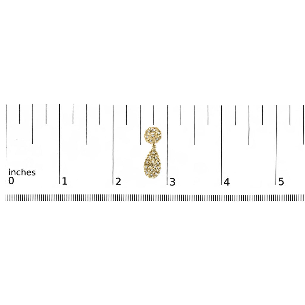 Pendientes de filigrana con forma de lágrima de diamantes de 1/5 ct en plata de ley chapada en oro amarillo de 14 quilates (color HI, claridad I1-I2) - Friggin Jewelry