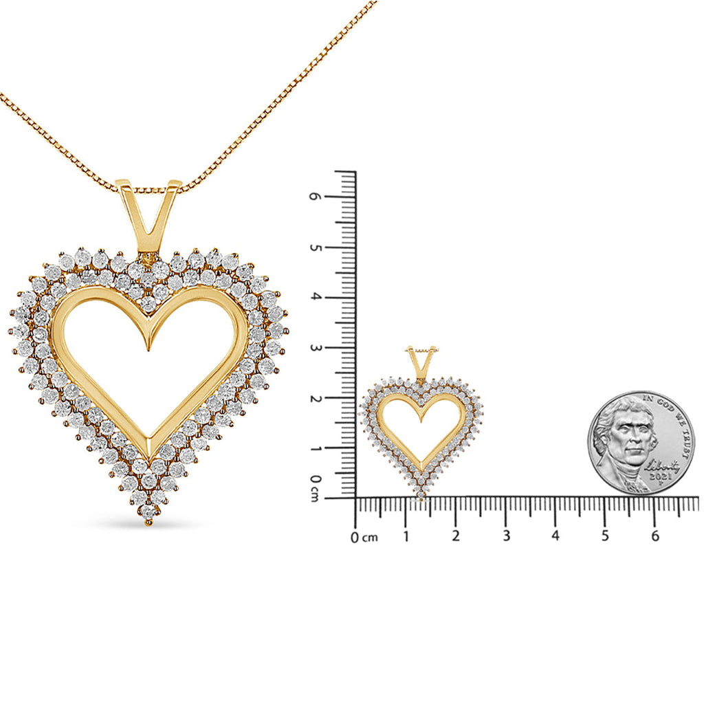 .925 Sterling Silver Diamond Heart 18" Pendant Necklace (I-J Color, I2-I3 Clarity) - Friggin Jewelry