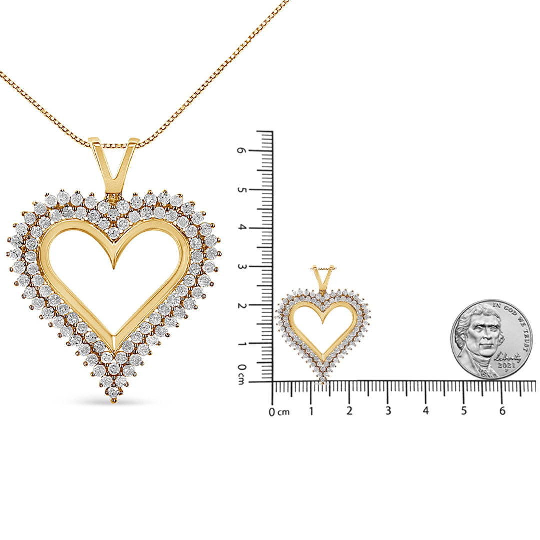 .925 Sterling Silver Diamond Heart 18" Pendant Necklace (I-J Color, I2-I3 Clarity) - Friggin Jewelry