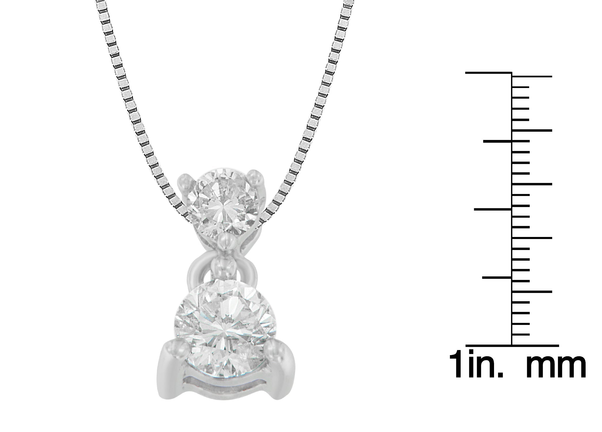 14K White Gold 1/2 cttw Round Cut Diamond Pendant Necklace (I-J, I1-I2) - Friggin Jewelry