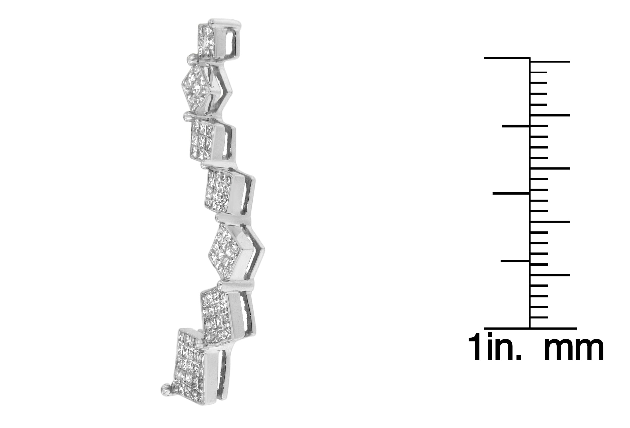 Collar con colgante curvo de serpiente de diamantes de 1 ct en oro blanco de 10 quilates (HI, I1-I2) - Friggin Jewelry