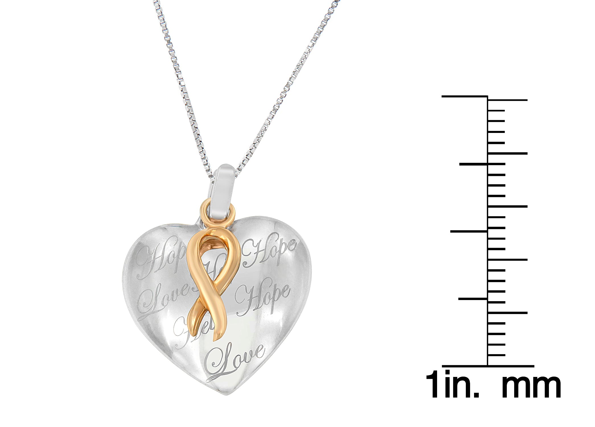 10K Yellow Gold Over Silver Heart Pendant Necklace - Friggin Jewelry