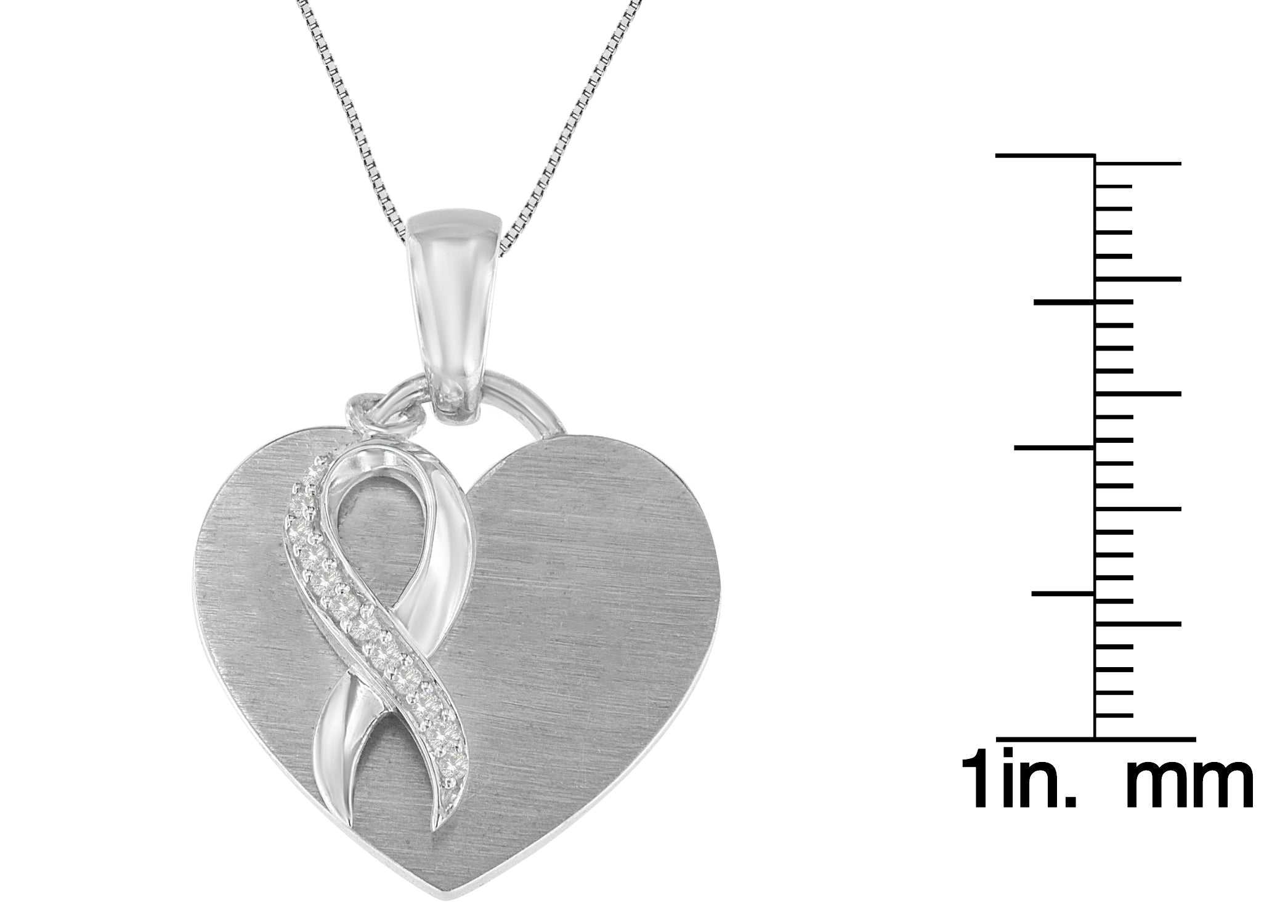 .925 Sterling Silver 1/10 cttw Diamond Heart Pendant Necklace (H-I, I1-I2) - Friggin Jewelry