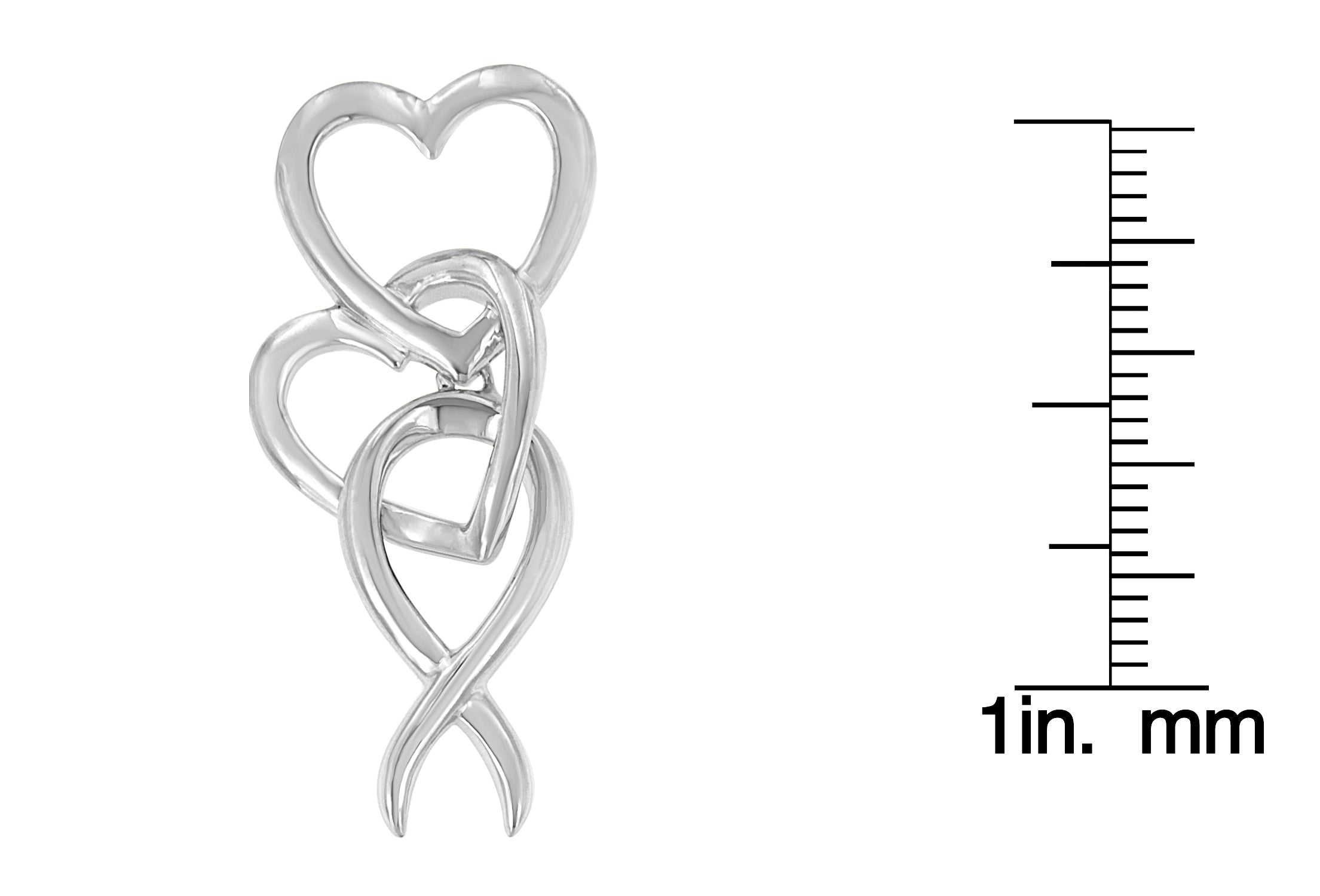 .925 Sterling Silver Double-Heart & Awareness Ribbon Linked Pendant Necklace - Friggin Jewelry