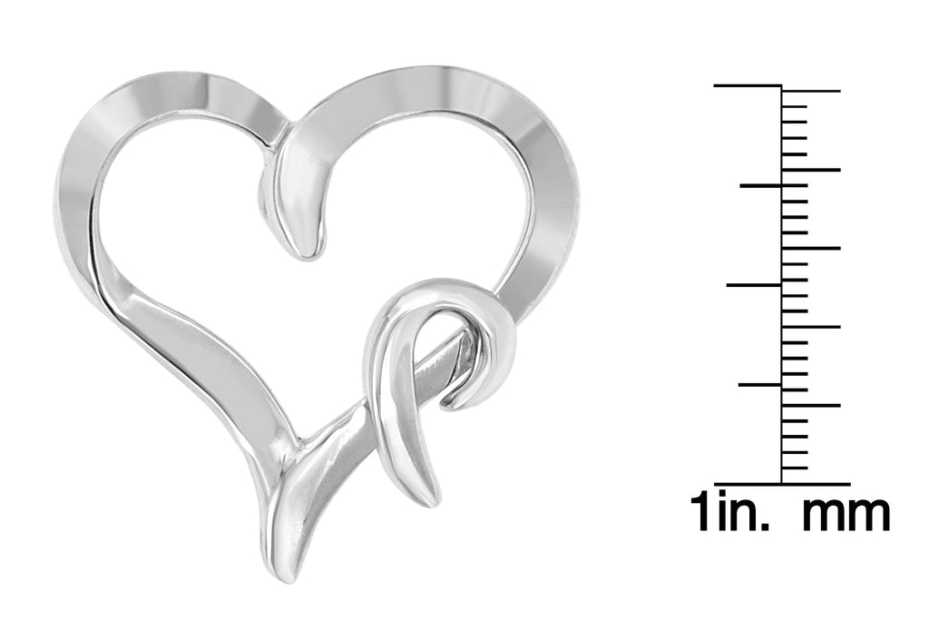 .925 Sterling Silver Heart Shaped Pendant Necklace - Friggin Jewelry