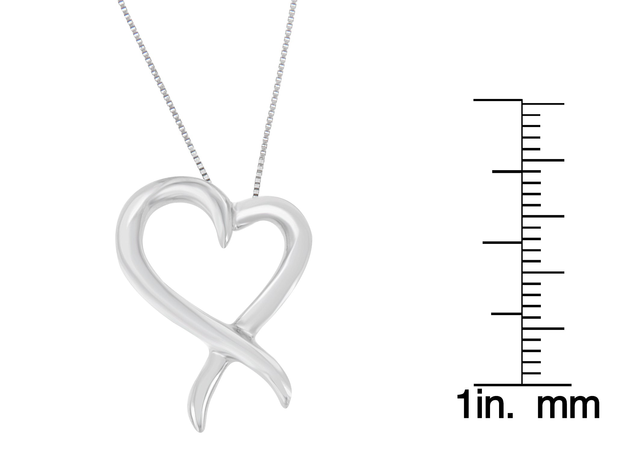 .925 Sterling Silver Open Heart-Shaped Awareness Ribbon Pendant Necklace - Friggin Jewelry