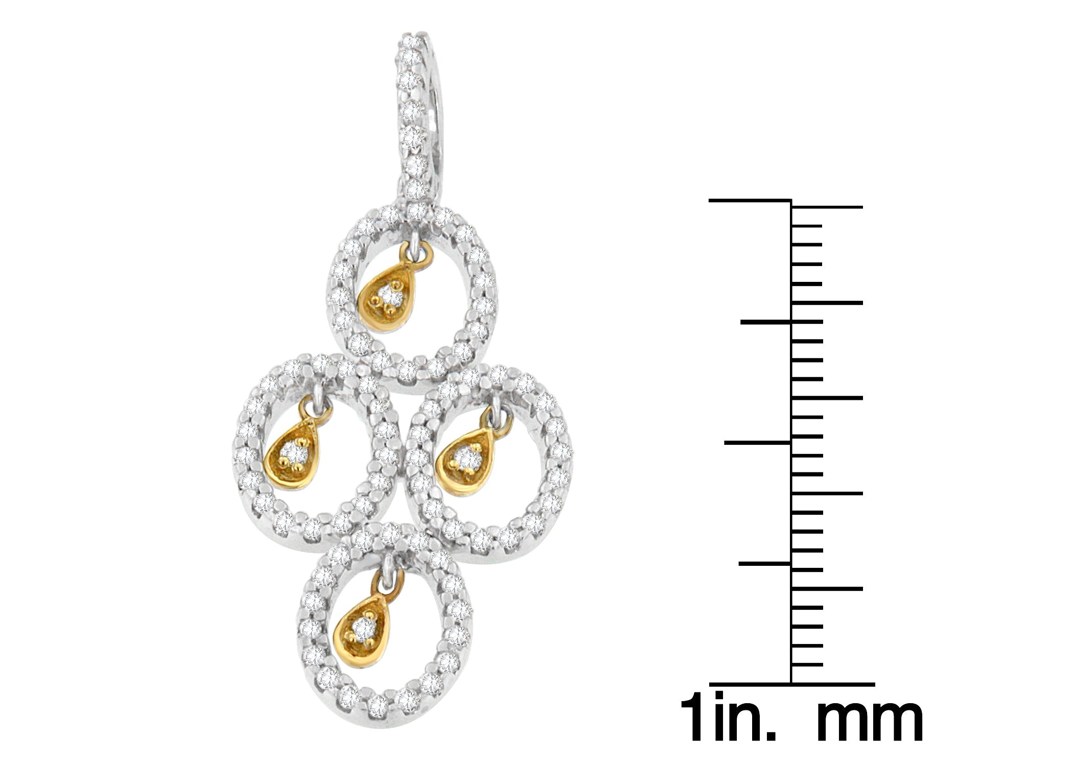 Collar con colgante de diamantes redondos de 2/5 cttw en oro bicolor de 14 quilates (HI, I1-I2) - Friggin Jewelry