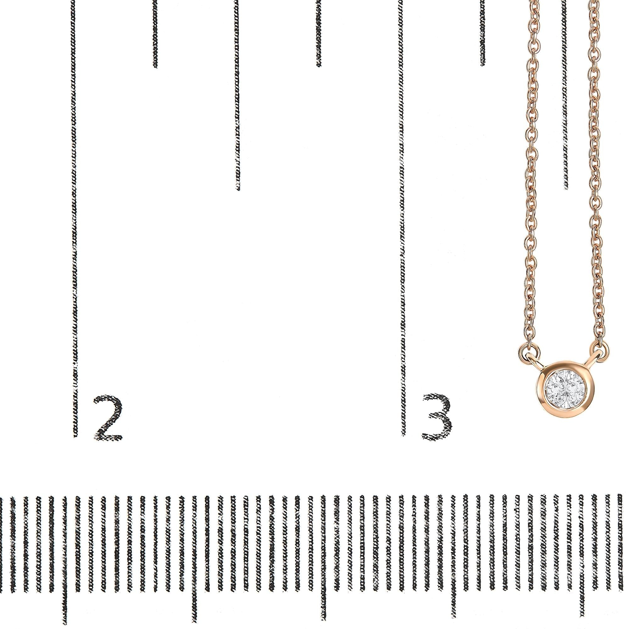 Collar con colgante solitario de oro de 10 quilates con diamante redondo de talla brillante engastado en bisel de 40,6 a 45,7 cm (color HI, claridad SI2-I1) - Friggin Jewelry