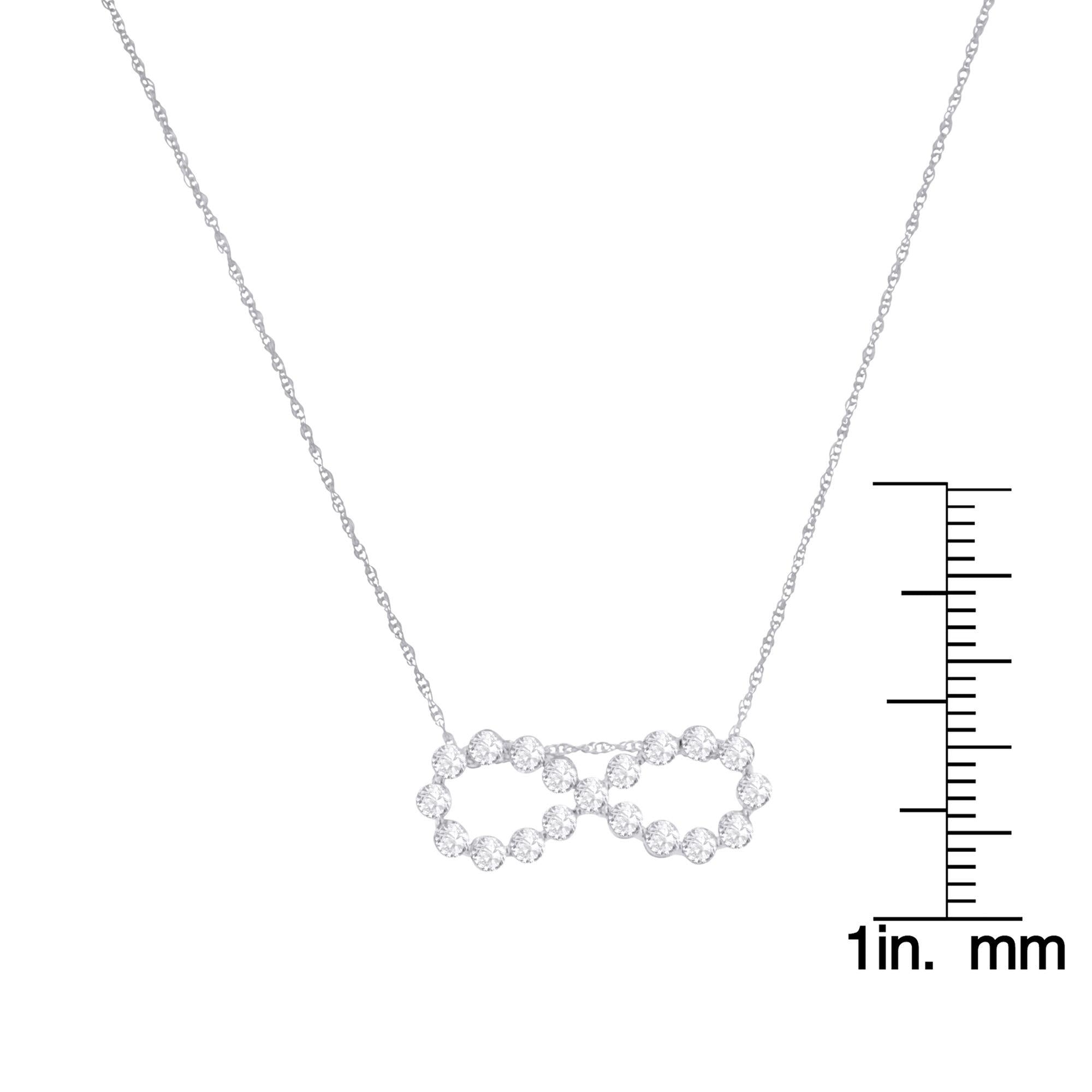 .925 Sterling Silver 1/4 cttw Diamond Infinity Pendant Necklace (I-J, I2-I3) - Friggin Jewelry