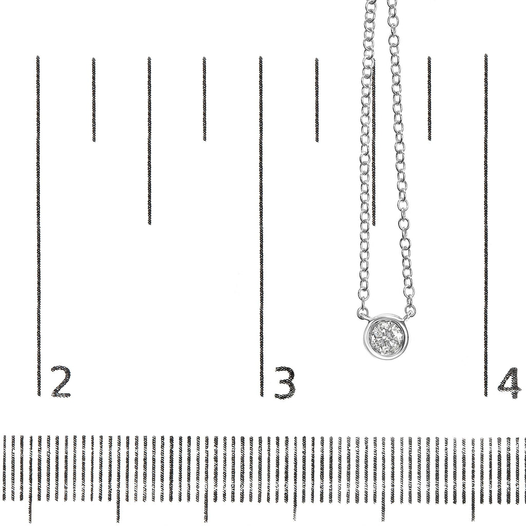Collar con colgante solitario de oro de 10 quilates con diamante redondo de talla brillante engastado en bisel de 40,6 a 45,7 cm (color HI, claridad SI2-I1) - Friggin Jewelry