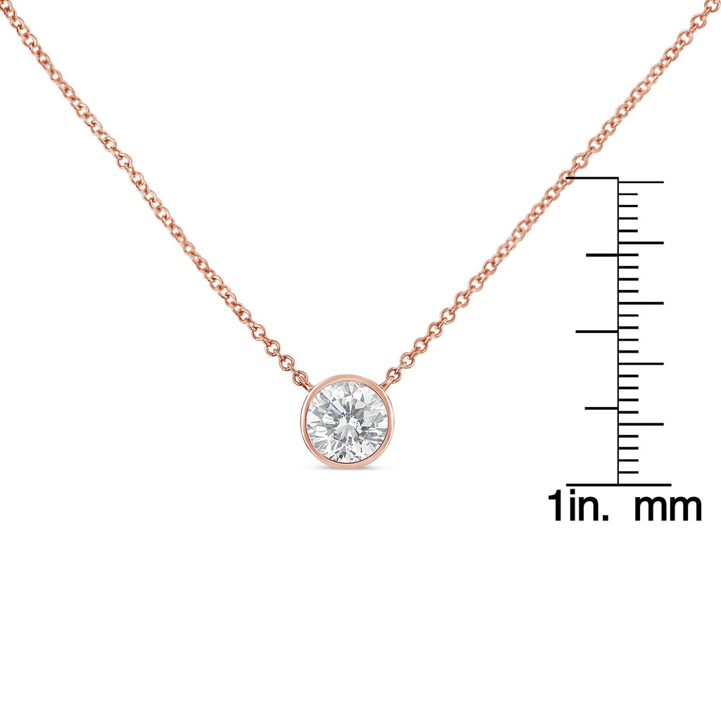 Sterling Silver Bezel-Set Diamond Solitaire Pendant Necklace (1/3 cttw, H-I Color, I1-I2 Clarity) - Friggin Jewelry