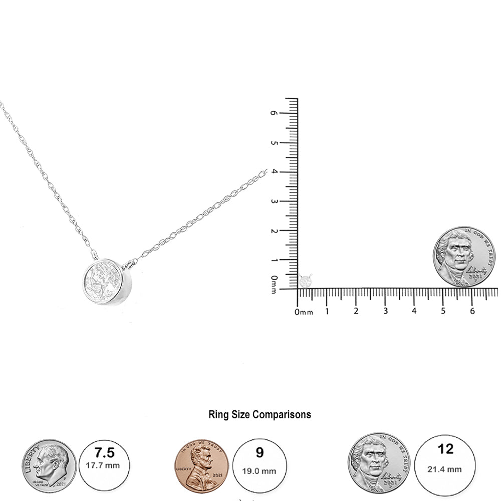 Collana con pendente solitario moderno incastonato a castone con diamanti coltivati ​​in laboratorio in oro 14 carati, da 16" a 18" (colore FG, purezza VS2-SI1) - Friggin Jewelry