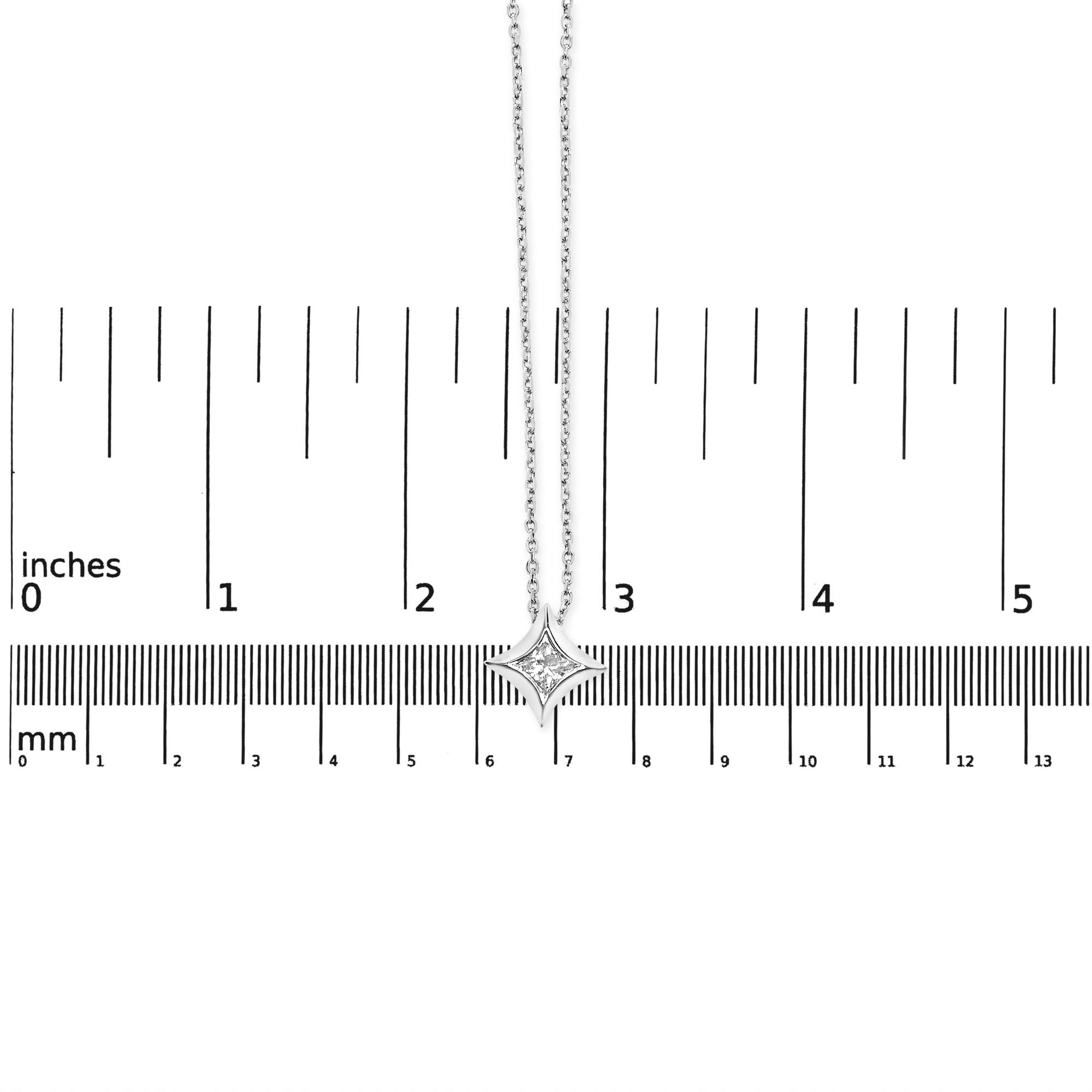 Collana pendente a forma di aquilone con diamante solitario taglio principessa da 1/10 ct incastonato in oro 10 carati - 18 pollici - Friggin Jewelry