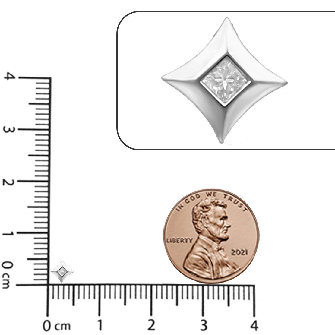 10K Gold 1/5 Cttw Bezel Set Princess Diamond Kite Shaped Solitaire Pendent Necklace - Friggin Jewelry