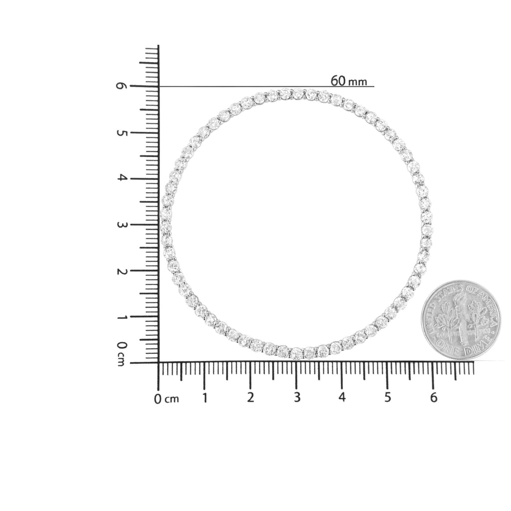 Collana con pendente a cerchio aperto in argento sterling 925 da 5,0 carati con diamanti taglio rotondo incastonati a griffe da 18 pollici (colore IJ, purezza I2-I3) - Friggin Jewelry