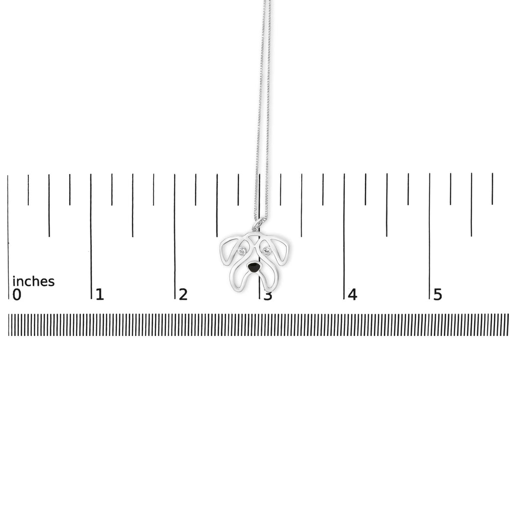 Collana con ciondolo a forma di carlino in argento sterling 925 con diamanti (colore IJ, purezza I2-I3) - 18 pollici - Friggin Jewelry
