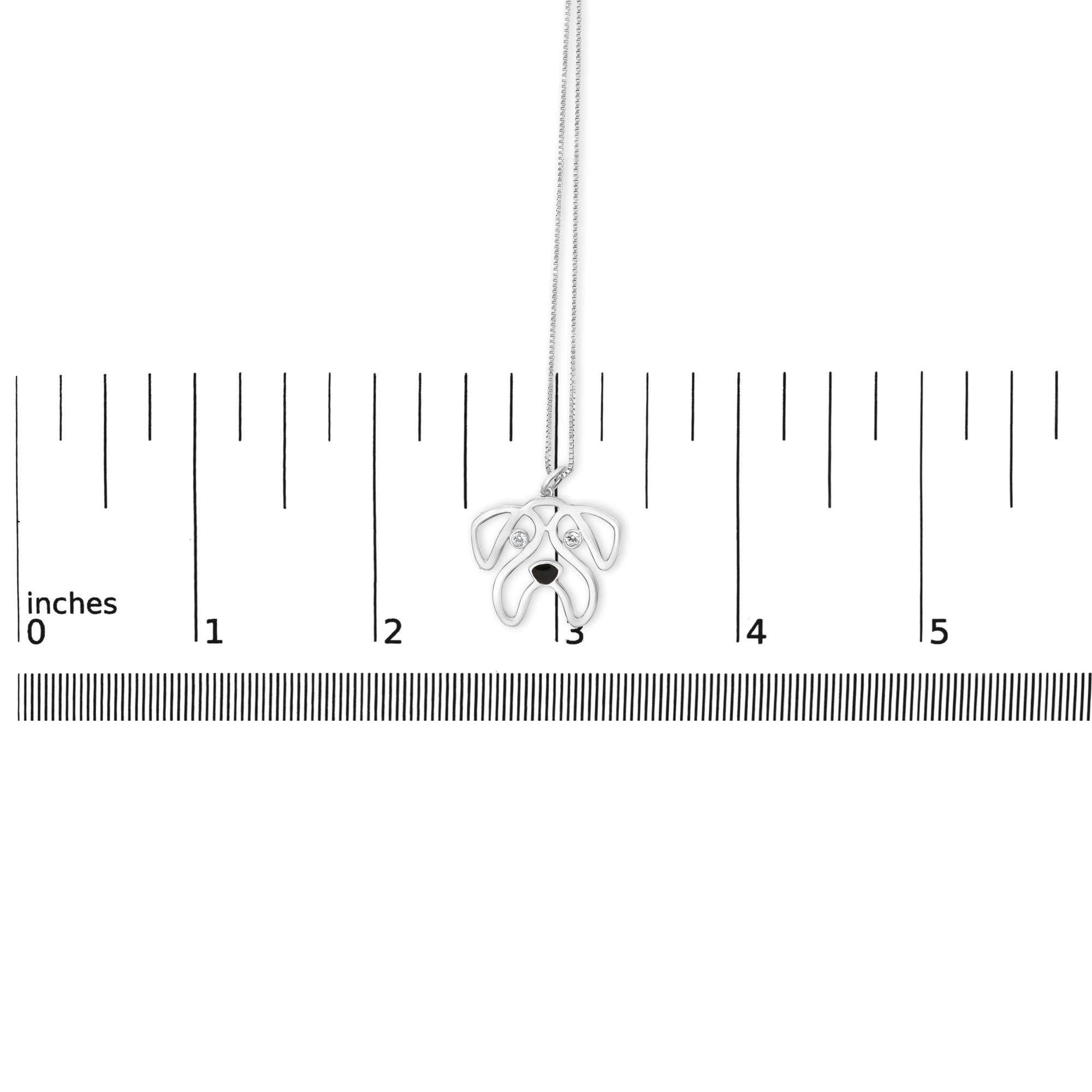 Collana con ciondolo a forma di carlino in argento sterling 925 con diamanti (colore IJ, purezza I2-I3) - 18 pollici - Friggin Jewelry
