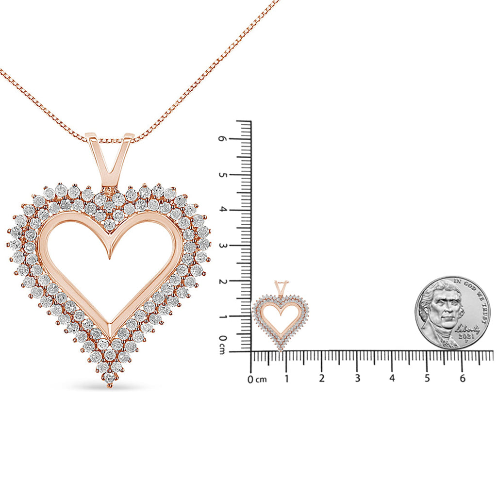 .925 Sterling Silver Diamond Heart 18" Pendant Necklace (I-J Color, I2-I3 Clarity) - Friggin Jewelry