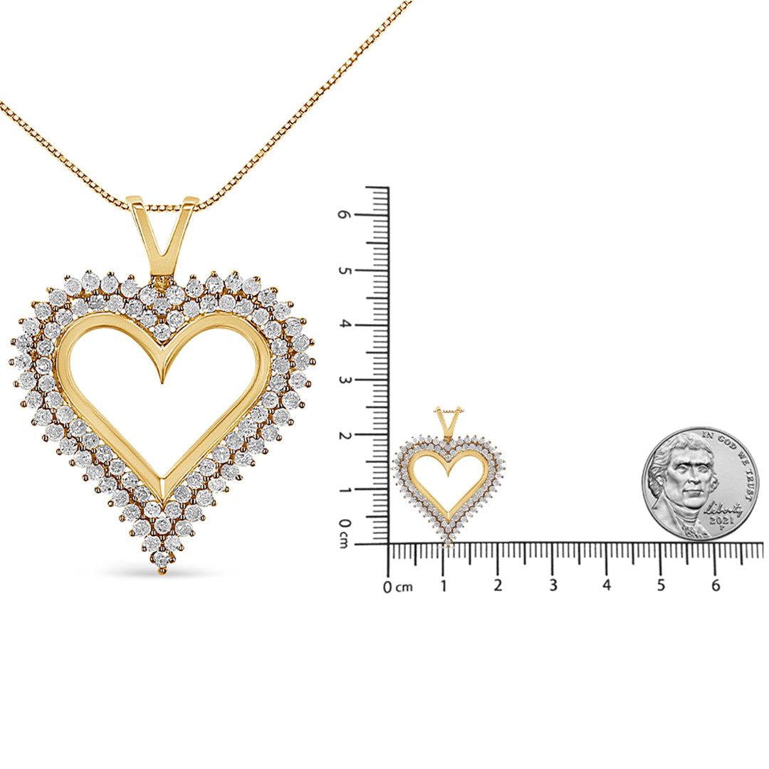 .925 Sterling Silver Diamond Heart 18" Pendant Necklace (I-J Color, I2-I3 Clarity) - Friggin Jewelry