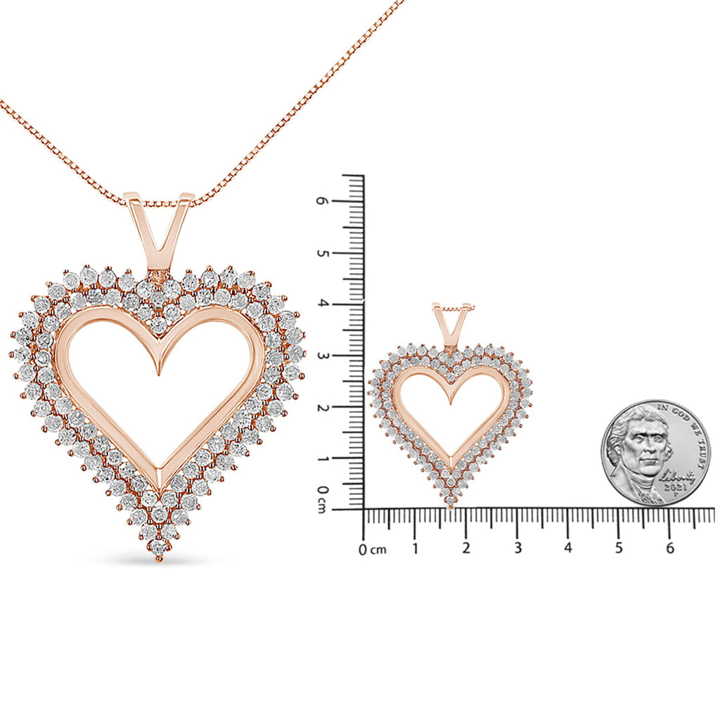 .925 Sterling Silver Diamond Heart 18" Pendant Necklace (I-J Color, I2-I3 Clarity) - Friggin Jewelry
