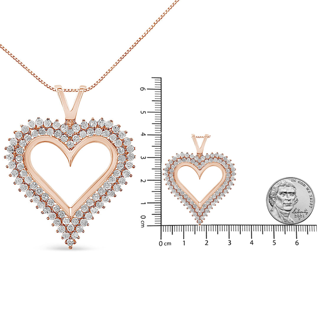 .925 Sterling Silver Diamond Heart 18" Pendant Necklace (I-J Color, I2-I3 Clarity) - Friggin Jewelry