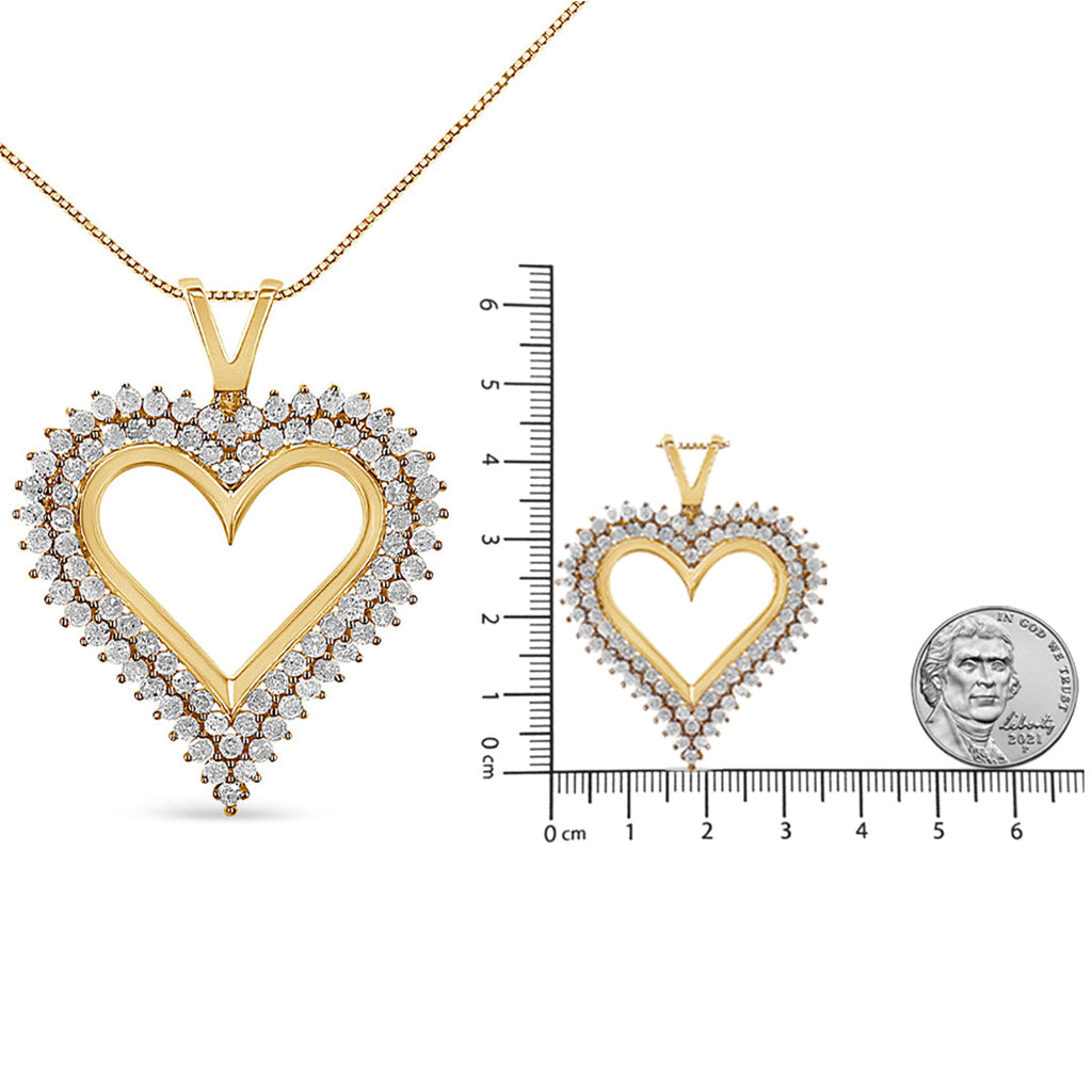 .925 Sterling Silver Diamond Heart 18" Pendant Necklace (I-J Color, I2-I3 Clarity) - Friggin Jewelry