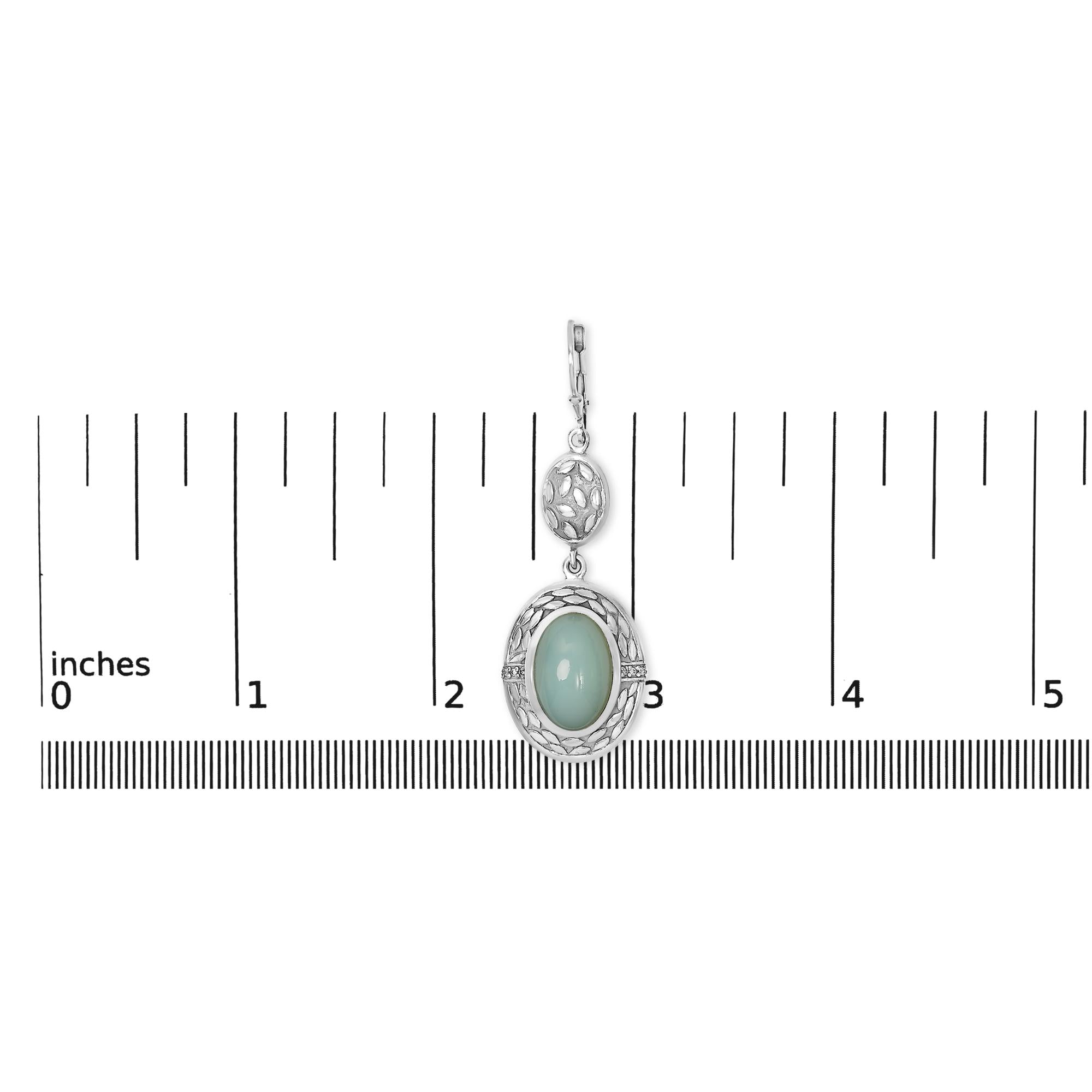 Pendiente colgante de calcedonia con diamantes en plata de ley 925 (color KL, claridad I1-I2) - Friggin Jewelry