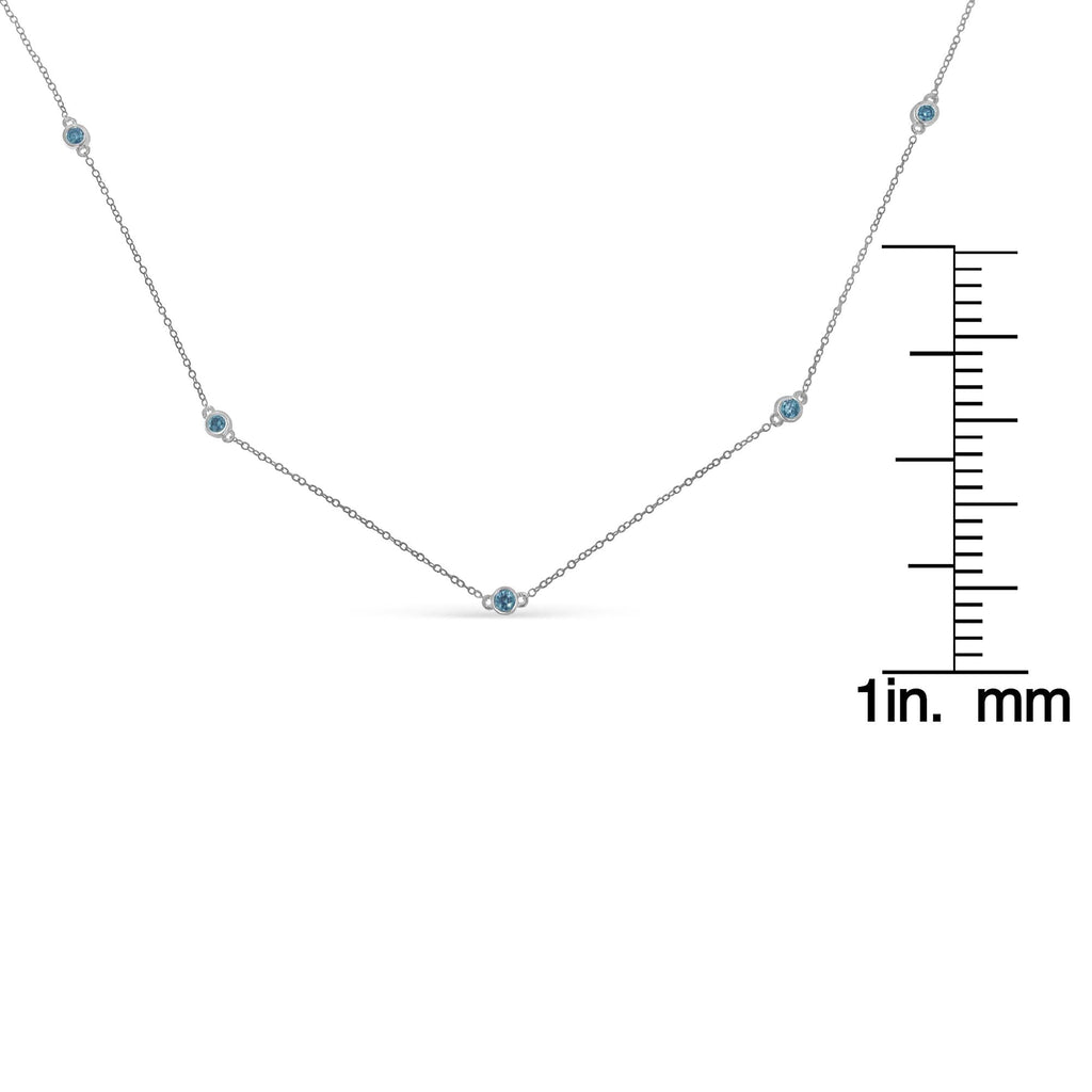 Collar de diamantes por yarda en plata de ley (1/2 ct, color azul, claridad I2-I3) - Friggin Jewelry