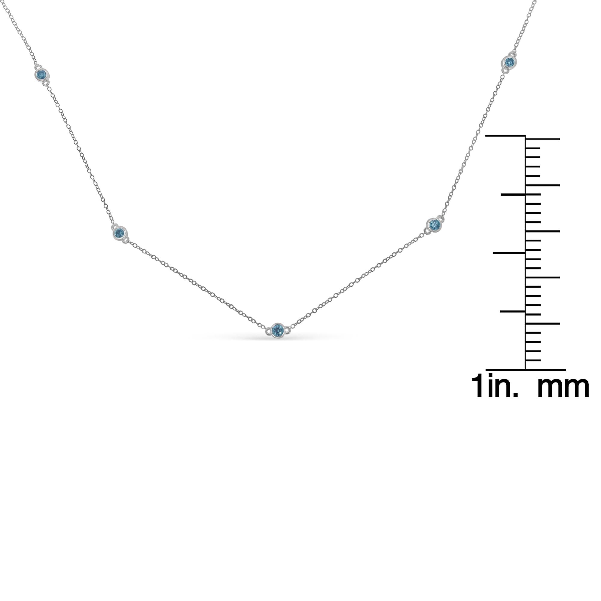 Collar de diamantes por yarda en plata de ley (1/2 ct, color azul, claridad I2-I3) - Friggin Jewelry