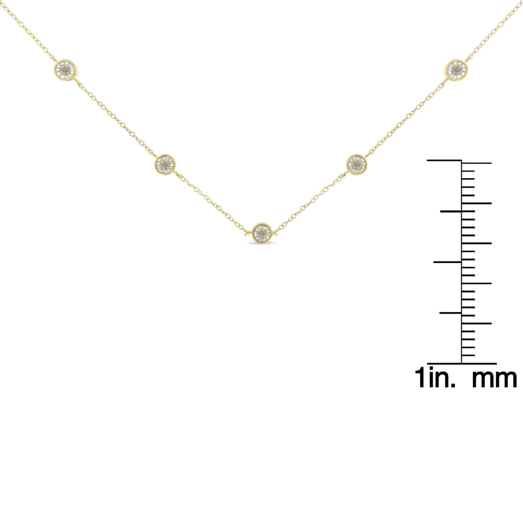 Sterling Silver Diamond Station Necklace (1/2 cttw, K-L Color, I2-I3 Clarity) - Friggin Jewelry