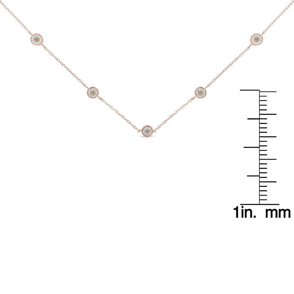 Sterling Silver Diamond Station Necklace (1/2 cttw, K-L Color, I2-I3 Clarity) - Friggin Jewelry