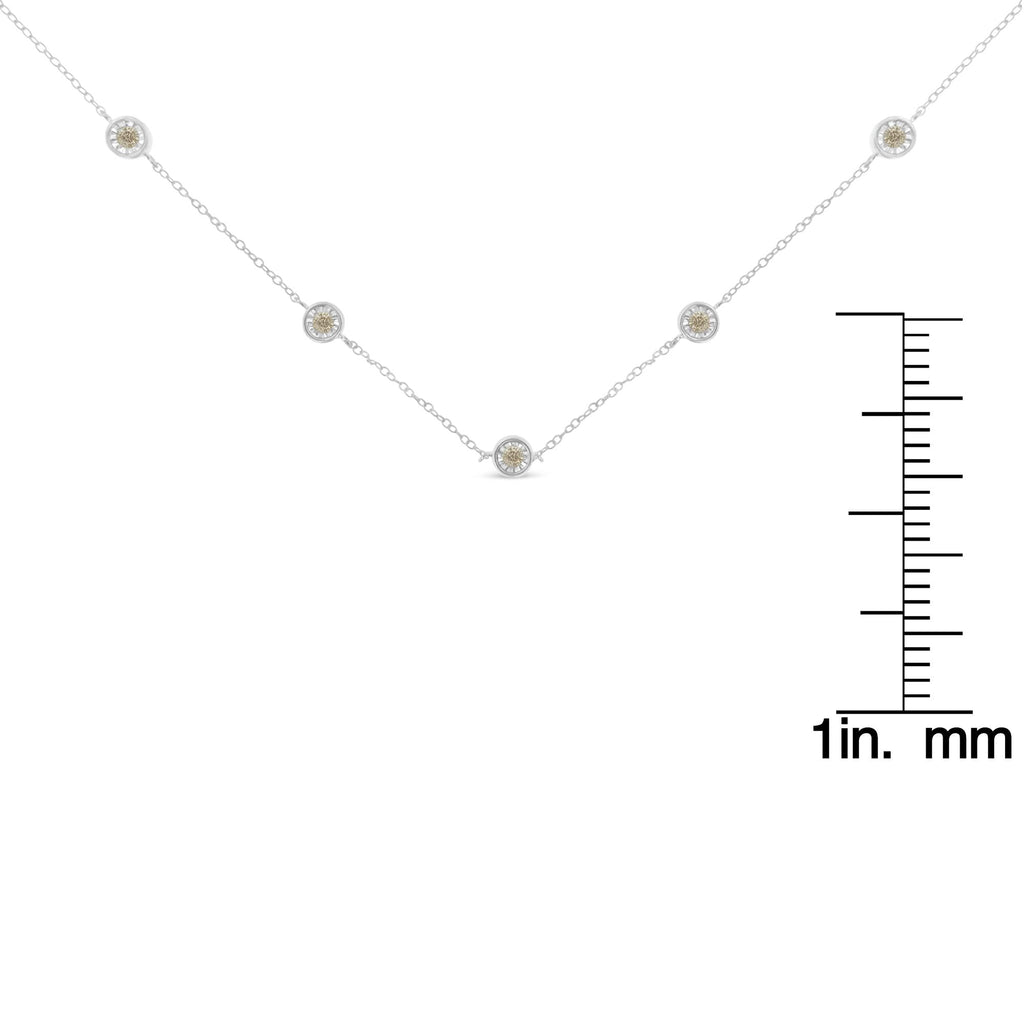 Collar de diamantes en plata de ley (1/2 ct, color IJ, claridad I1-I2) - Friggin Jewelry
