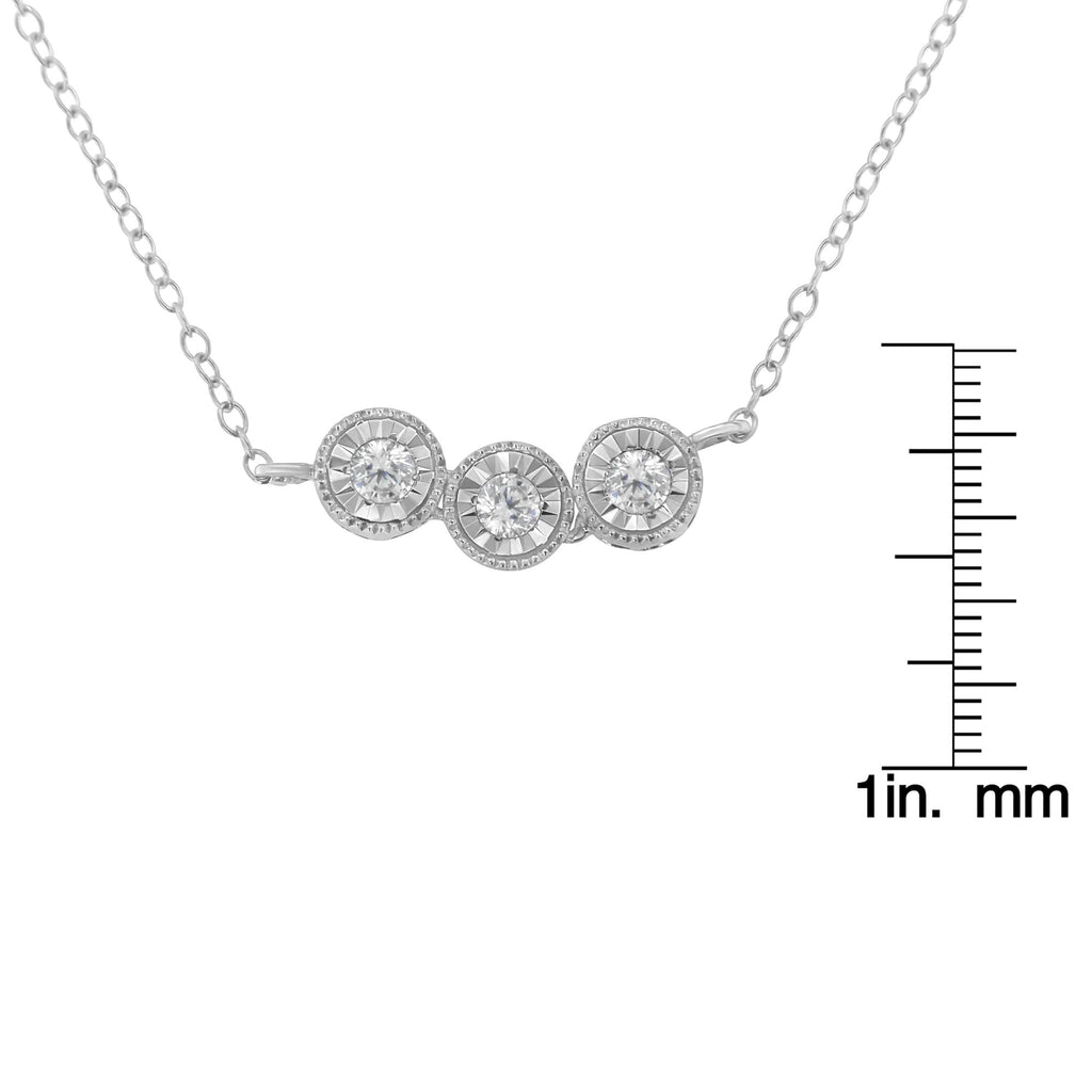 Collar con colgante de diamantes redondos en plata de ley (1/4 ct, color HI, claridad I2-I3) - Friggin Jewelry