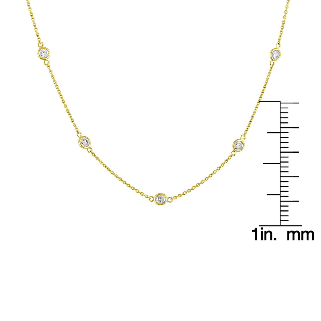 Collar de diamantes en oro de 14 quilates (1 1/10 cttw, color HI, claridad VS2-SI1) - Friggin Jewelry
