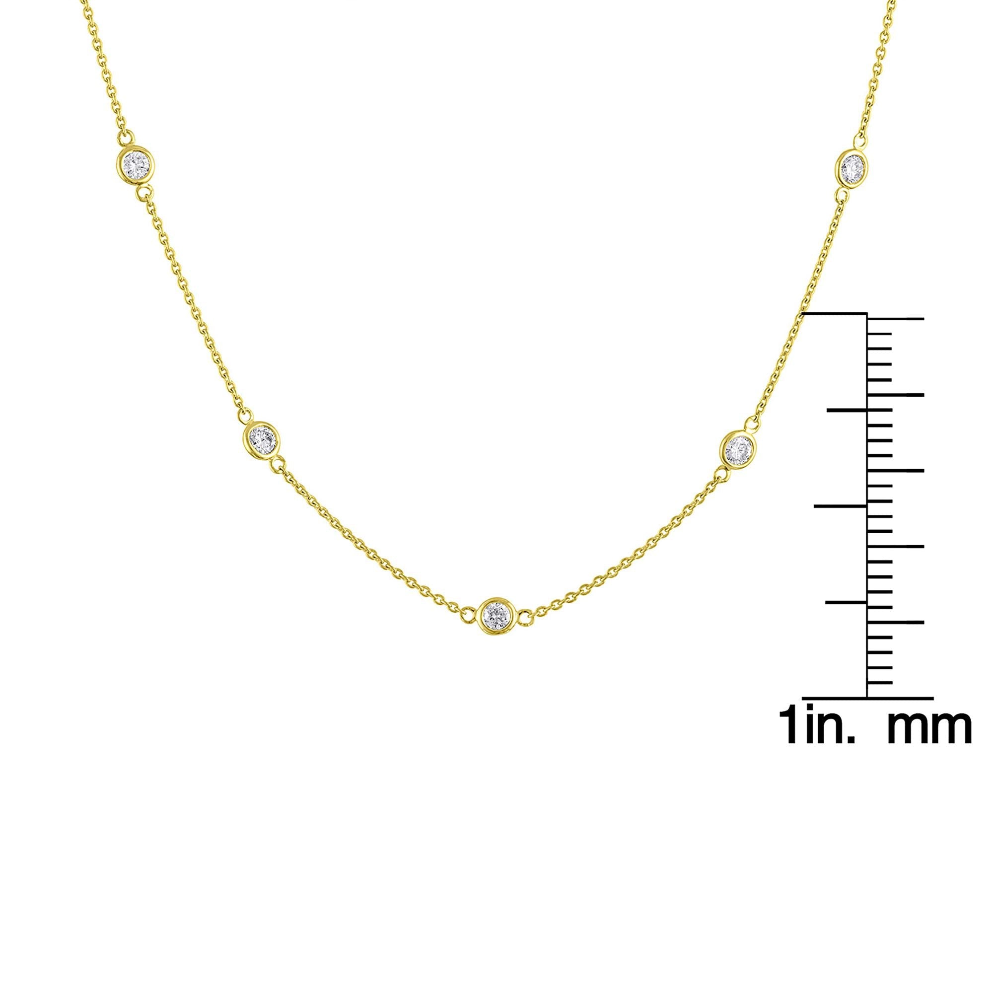 Collar de diamantes en oro de 14 quilates (1 1/10 cttw, color HI, claridad VS2-SI1) - Friggin Jewelry
