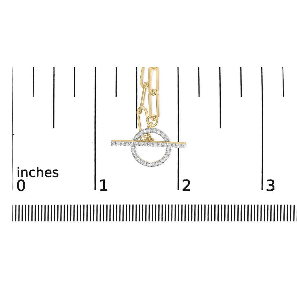Collar de oro amarillo de 14 quilates con diamantes de 1/4 ct y cierre de palanca con clip (color IJ, claridad I1-I2) - 45,7 cm - Friggin Jewelry