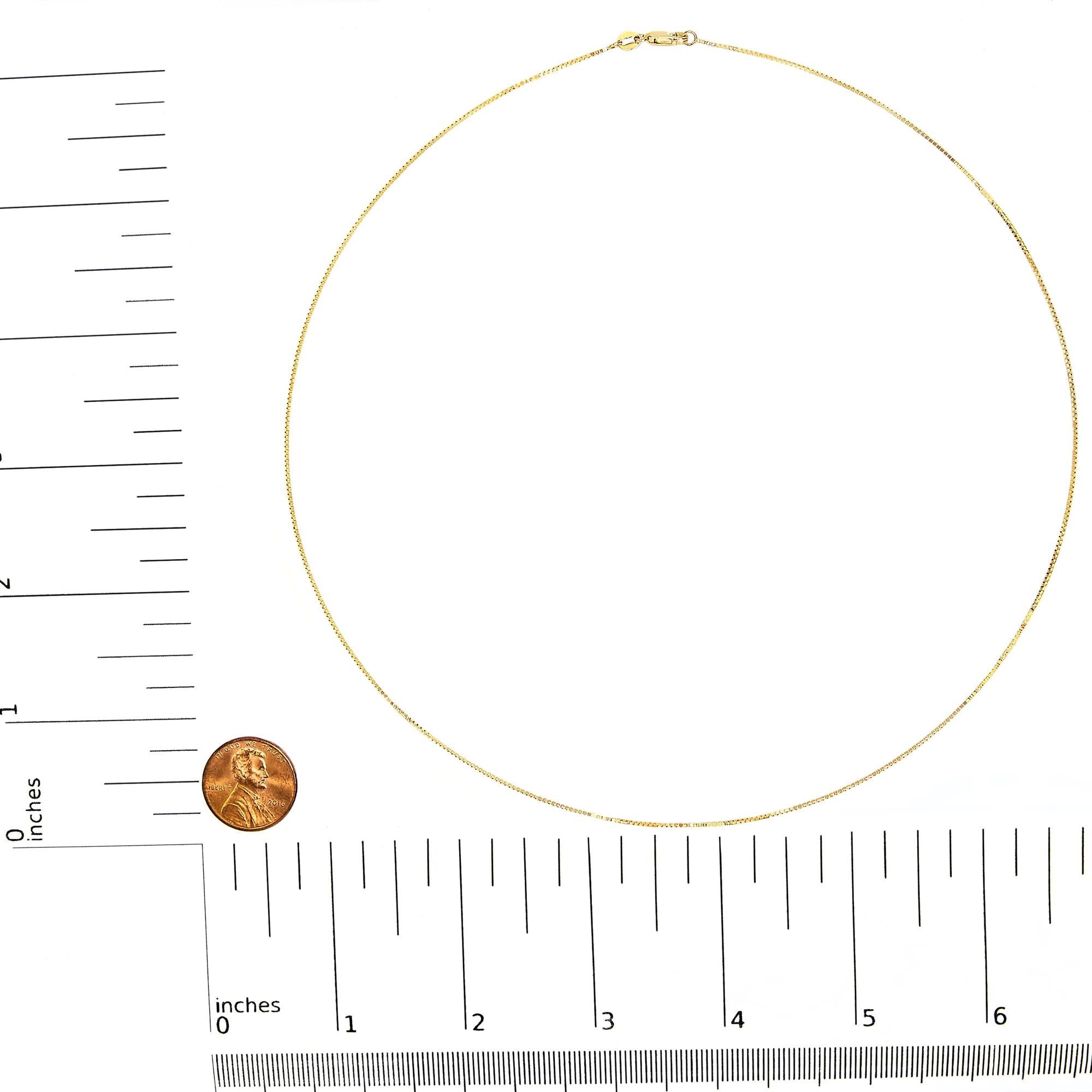 Unisex Solid 14K Gold 0.75mm Classic Box Chain Necklace - Friggin Jewelry