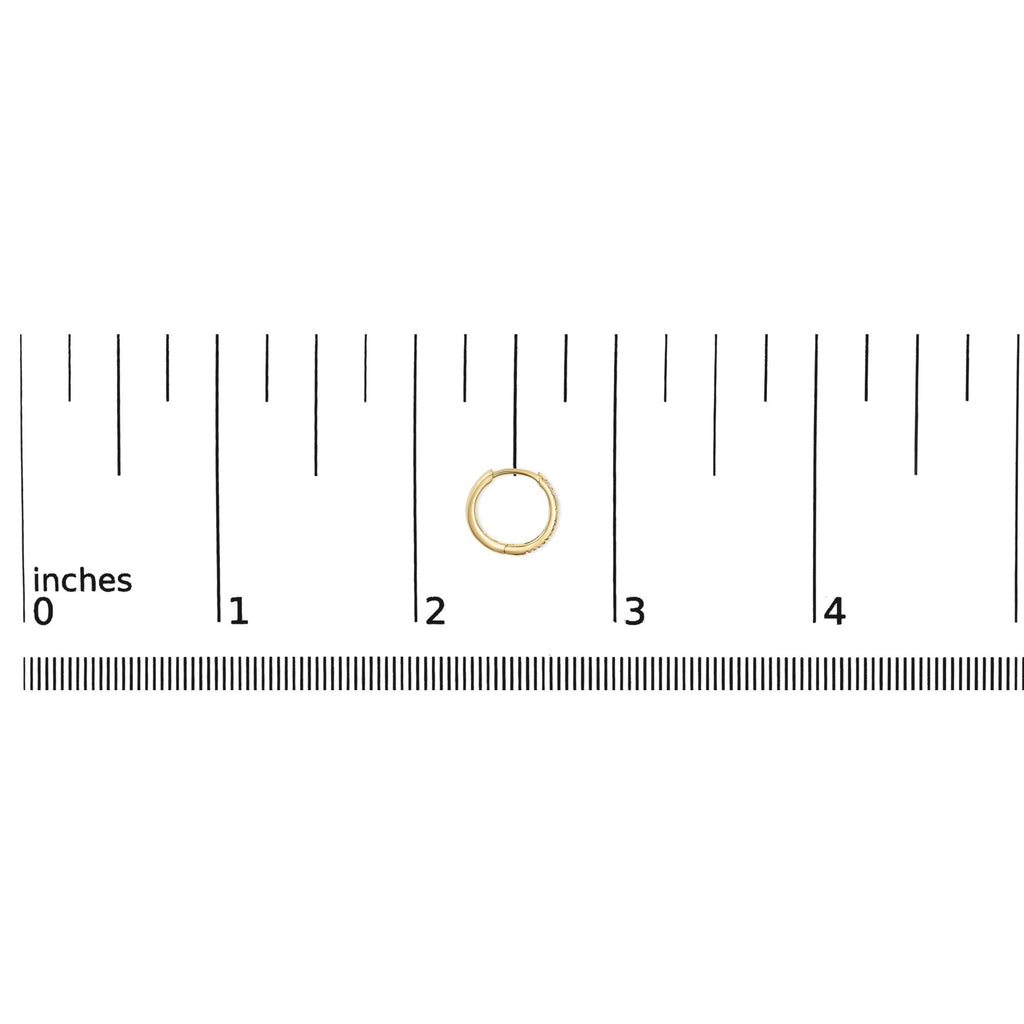 14K Rose Gold 1/5 CTW Diamond Huggie Hoop Earrings (K-L Color, I2-I3 Clarity) - Friggin Jewelry