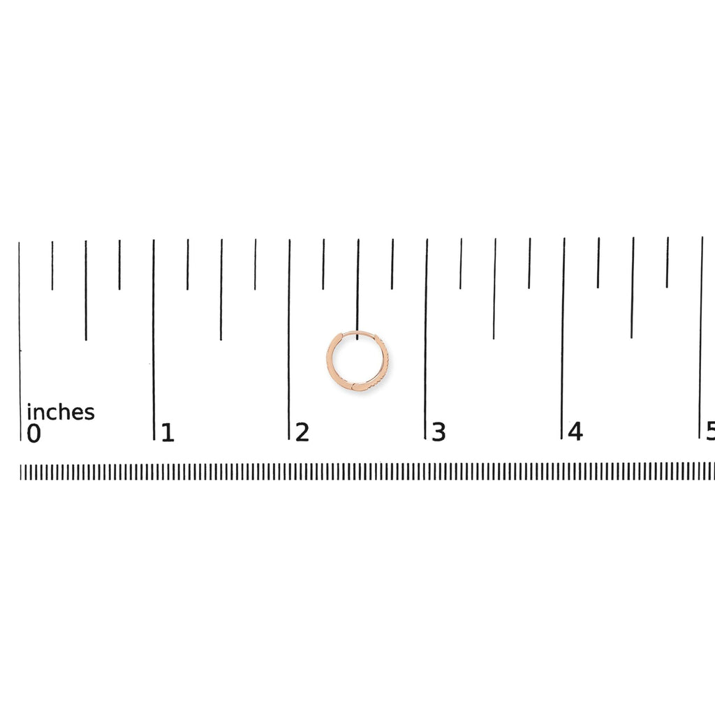 14K Rose Gold 1/5 CTW Diamond Huggie Hoop Earrings (K-L Color, I2-I3 Clarity) - Friggin Jewelry