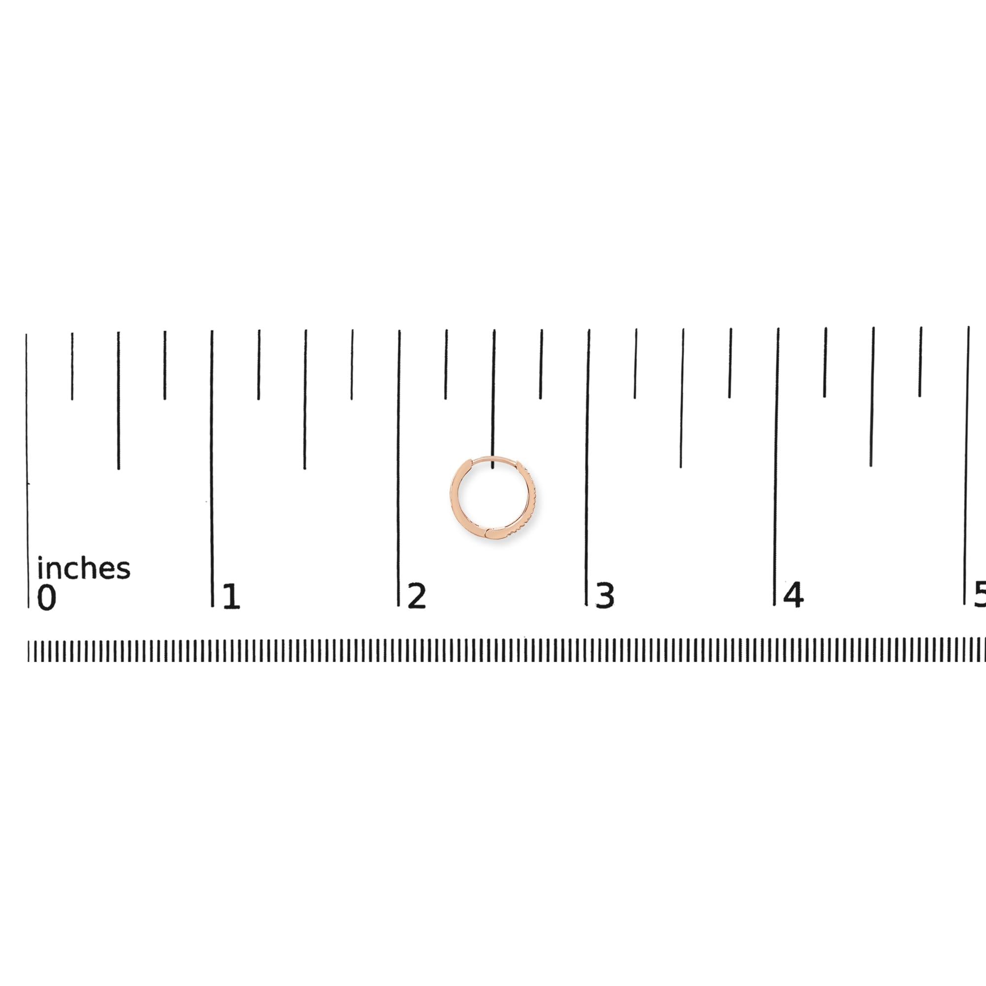 14K Rose Gold 1/5 CTW Diamond Huggie Hoop Earrings (K-L Color, I2-I3 Clarity) - Friggin Jewelry