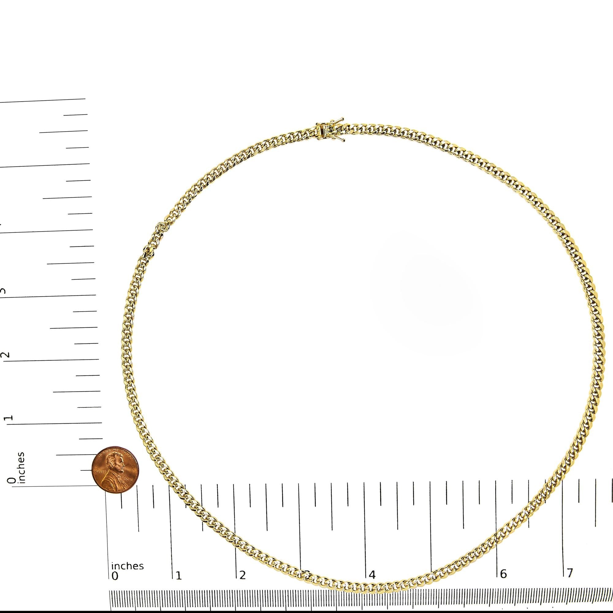 Collar de cadena cubana Miami de oro amarillo semisólido de 14 quilates de 4,5 mm - Cadena unisex - Friggin Jewelry