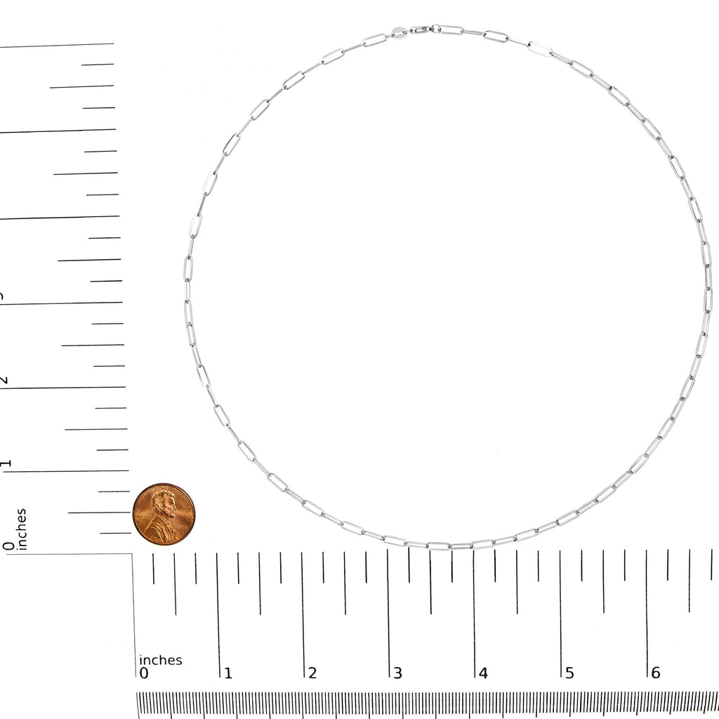 Unisex Solid 14K Gold 2.5mm Paperclip Chain Necklace - Friggin Jewelry