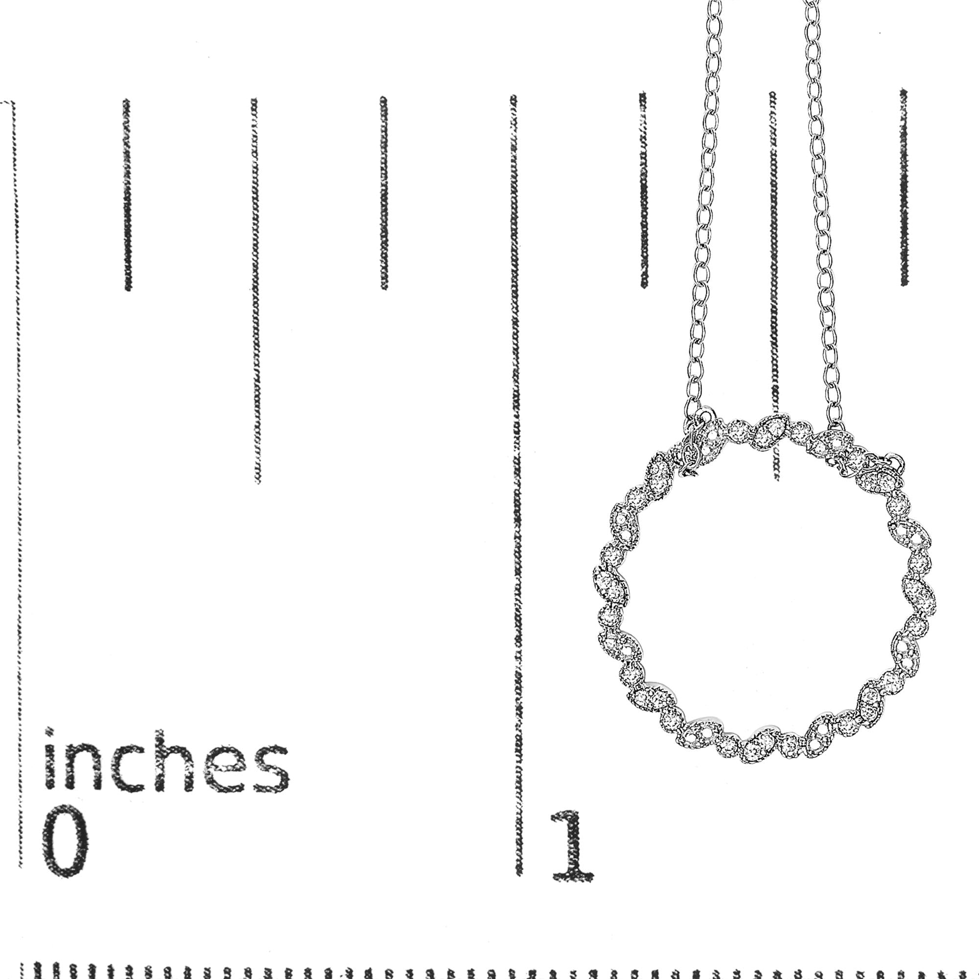 .925 Sterling Silver 1/7 Cttw Lab Grown Diamond Beaded Love Circle Pendant Necklace - Size 18 Inches - Friggin Jewelry