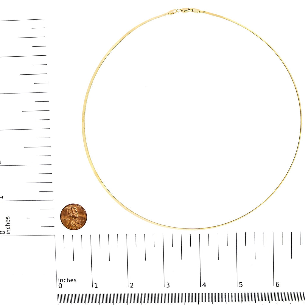 Unisex Solid 14K Gold 2.8mm Imperial Herringbone Chain Necklace - Friggin Jewelry