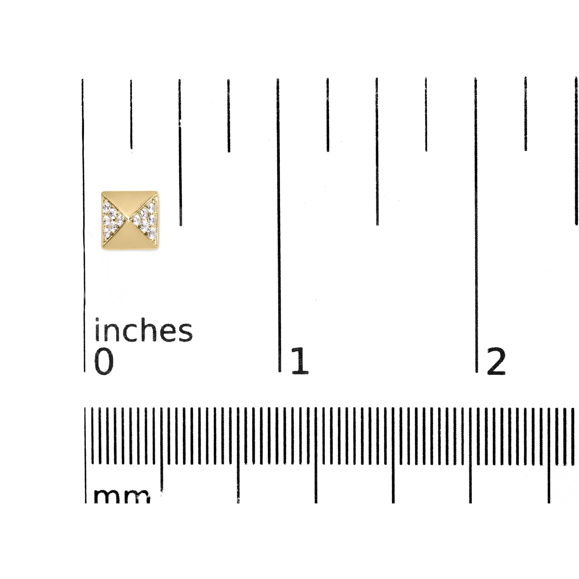 Pendiente de botón piramidal de diamantes de 1/4 ct en oro amarillo de 14 quilates (color GH, claridad SI1-SI2) - Friggin Jewelry