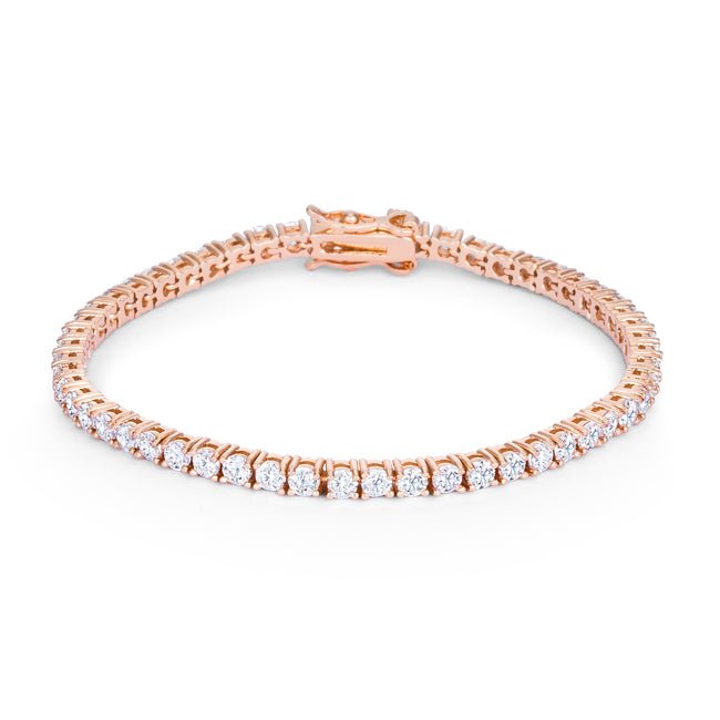 Modern Heroine Classic Edit 5.75ct Rose Goldtone Cubic Zirconia Tennis Bracelet - Friggin Jewelry Fashion